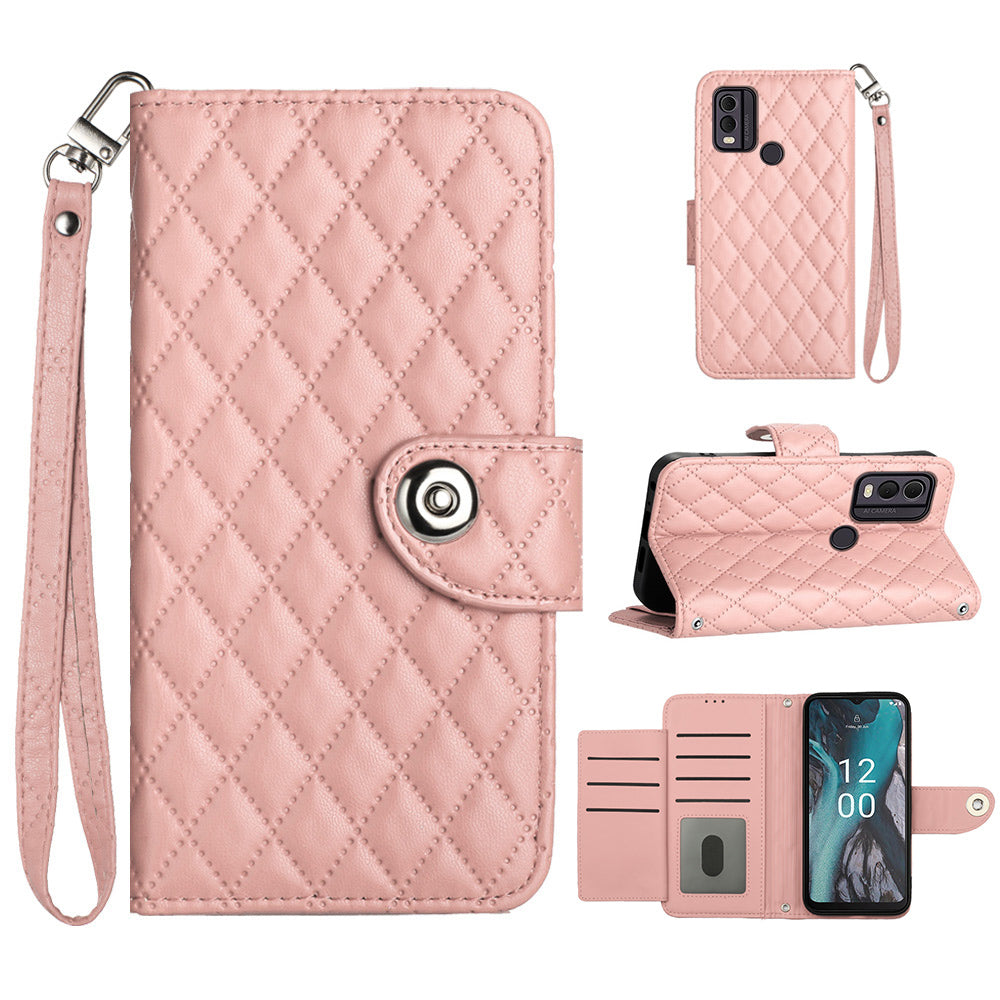 YB Imprinting Series-8 for Nokia C22 Leather Case with Hand Strap Wallet 7 Card Slots Cover YB Imprinting Series-8 for Nokia C22 Leather Case with Hand Strap Wallet 7 Card Slots Cover